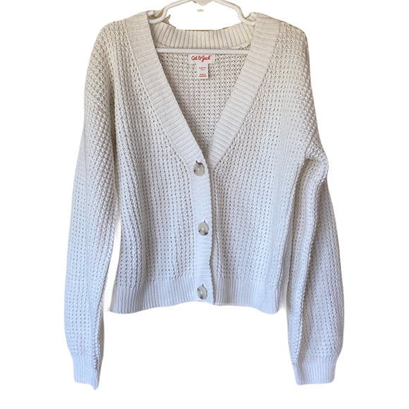 CAT & JACK White 3 Button Cardigan - Picture 2 of 5